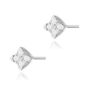 Złote kolczyki K0402 z diamentami białe złoto pr. 585