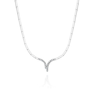 Złoty naszyjnik N08368 z diamentami białe złoto pr. 585