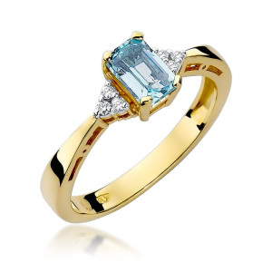 Złoty pierścionek W002 Topaz 0,60ct żółte złoto pr. 585
