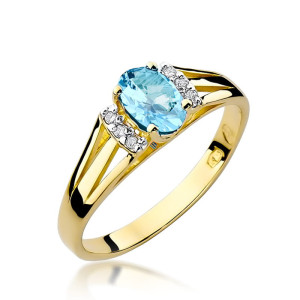Złoty pierścionek W005 Topaz 0,50ct żółte złoto pr. 585