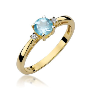 Złoty pierścionek W010 Topaz 0,50ct żółte złoto pr. 585