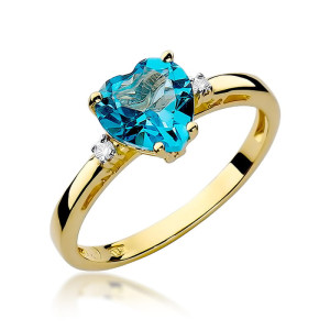 Złoty pierścionek W012 Topaz 1,20ct żółte złoto pr. 585