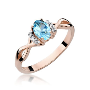 Złoty pierścionek W019 Topaz 0,50ct różowe złoto pr. 585