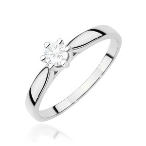 Złoty pierścionek W0222 Diament Laboratoryjny 0,30ct białe złoto pr. 585