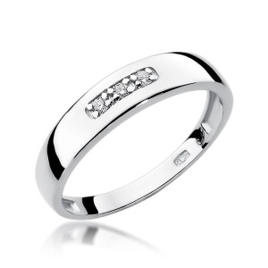 Złoty pierścionek W0235 z diamentami białe złoto pr. 585