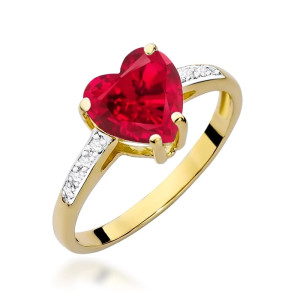 Złoty pierścionek W031 Rubin 1,70ct żółte złoto pr. 585
