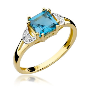 Złoty pierścionek W040B Topaz 1,40ct żółte złoto pr. 585