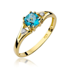 Złoty pierścionek W044 Topaz 0,70ct żółte złoto pr. 585
