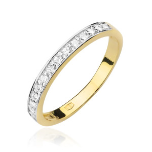 Złoty pierścionek W0446 z diamentami żółte złoto pr. 585