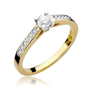 Złoty pierścionek W052 Diament 0,30ct żółte złoto pr. 585