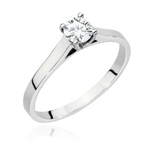 Złoty pierścionek W526 Diament Laboratoryjny 0,50ct białe złoto pr. 585
