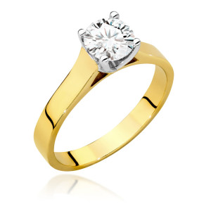 Złoty pierścionek W526 Diament Laboratoryjny 0,70ct żółte złoto pr. 585
