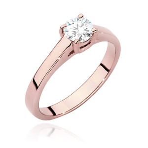 Złoty pierścionek W544 Diament Laboratoryjny 0,50ct różowe złoto pr. 585