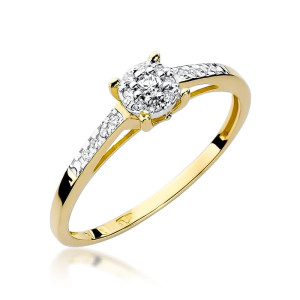 Złoty pierścionek W055 Diament 0,04ct żółte złoto pr. 585