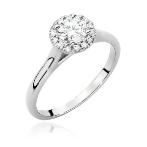 Złoty pierścionek W550 Diament Laboratoryjny 0,50ct białe złoto pr. 585