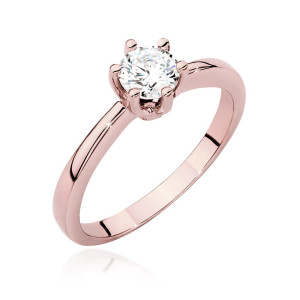 Złoty pierścionek W563 Diament Laboratoryjny 0,50ct różowe złoto pr. 585
