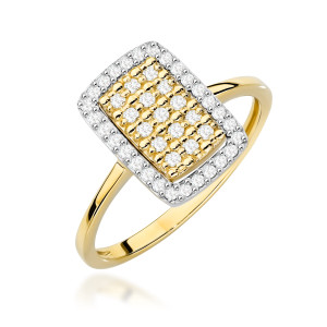 Złoty pierścionek W0573 z diamentami żółte złoto pr. 585