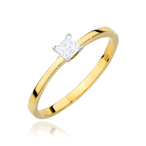 Złoty pierścionek W0586 Diament 0,15ct żółte złoto pr. 585