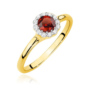 Złoty pierścionek W0622 Rubin 0,60ct żółte złoto pr. 585