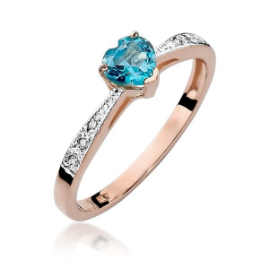 Złoty pierścionek W065 Topaz 0,50ct różowe złoto pr. 585