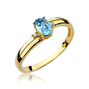 Złoty pierścionek W068 Topaz 0,50ct żółte złoto pr. 585
