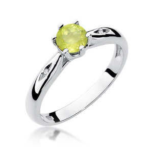 Złoty pierścionek W074 Oliwin 0,60ct białe złoto pr. 585