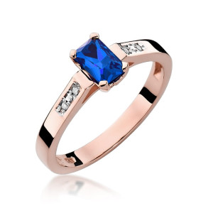 Złoty pierścionek W078 Szafir 0,60ct różowe złoto pr. 585