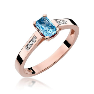 Złoty pierścionek W078 Topaz 0,65ct różowe złoto pr. 585