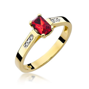 Złoty pierścionek W078 Rubin 0,80ct żółte złoto pr. 585