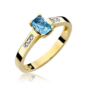 Złoty pierścionek W078 Topaz 0,65ct żółte złoto pr. 585