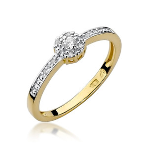 Złoty pierścionek W091 Diament 0,02ct żółte złoto pr. 585