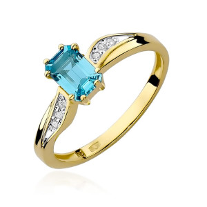 Złoty pierścionek W094 Topaz 0,65ct żółte złoto pr. 585