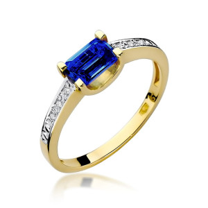 Złoty pierścionek W105 Szafir 0,60ct żółte złoto pr. 585