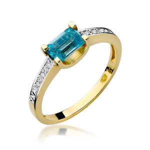 Złoty pierścionek W105 Topaz 0,65ct żółte złoto pr. 585