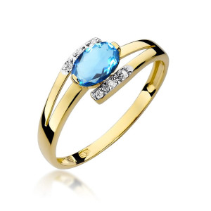 Złoty pierścionek W119 Topaz 0,50ct żółte złoto pr. 585