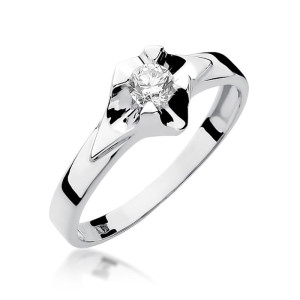 Złoty pierścionek W155 Diament 0,30ct białe złoto pr. 585