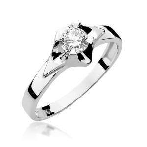 Złoty pierścionek W155 Diament 0,50ct białe złoto pr. 585