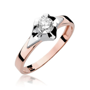 Złoty pierścionek W155 Diament 0,50ct różowe złoto pr. 585