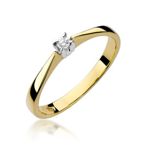 Złoty pierścionek W175 Diament 0,03ct żółte złoto pr. 585