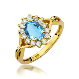 Złoty pierścionek W182 Topaz 0,50ct żółte złoto pr. 585