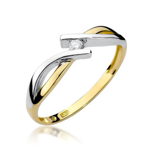 Złoty pierścionek W191 Diament 0,04ct żółte złoto pr. 585