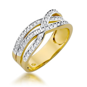 Złoty pierścionek W215 z diamentami żółte złoto pr. 585