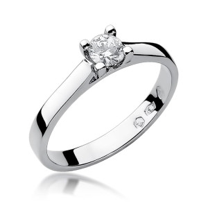 Złoty pierścionek W221B Diament 0,30ct białe złoto pr. 585