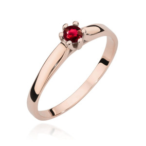 Złoty pierścionek W222 Rubin 0,15ct różowe złoto pr. 585