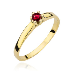 Złoty pierścionek W222 Rubin 0,15ct żółte złoto pr. 585