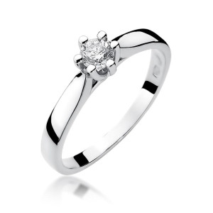 Złoty pierścionek W222B Diament 0,25ct białe złoto pr. 585