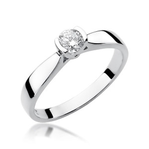 Złoty pierścionek W223B Diament 0,25ct białe złoto pr. 585