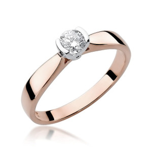 Złoty pierścionek W223B Diament 0,25ct różowe złoto pr. 585