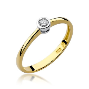 Złoty pierścionek W224 Diament 0,10ct żółte złoto pr. 585