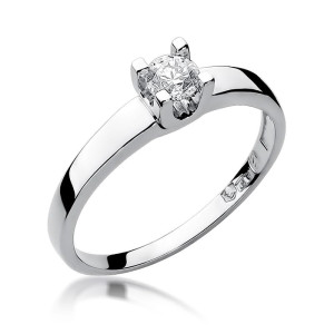 Złoty pierścionek W225B Diament 0,30ct białe złoto pr. 585